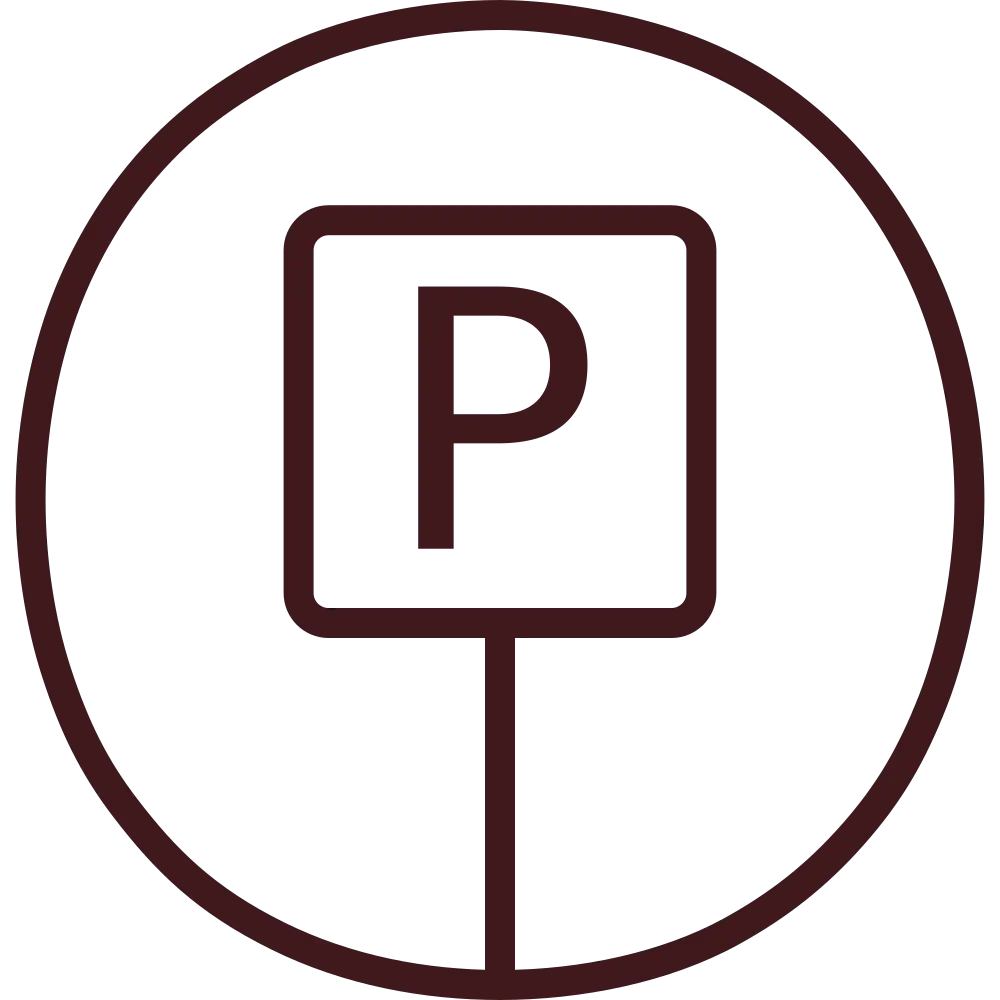 Icoon van een winkelpand met letter P