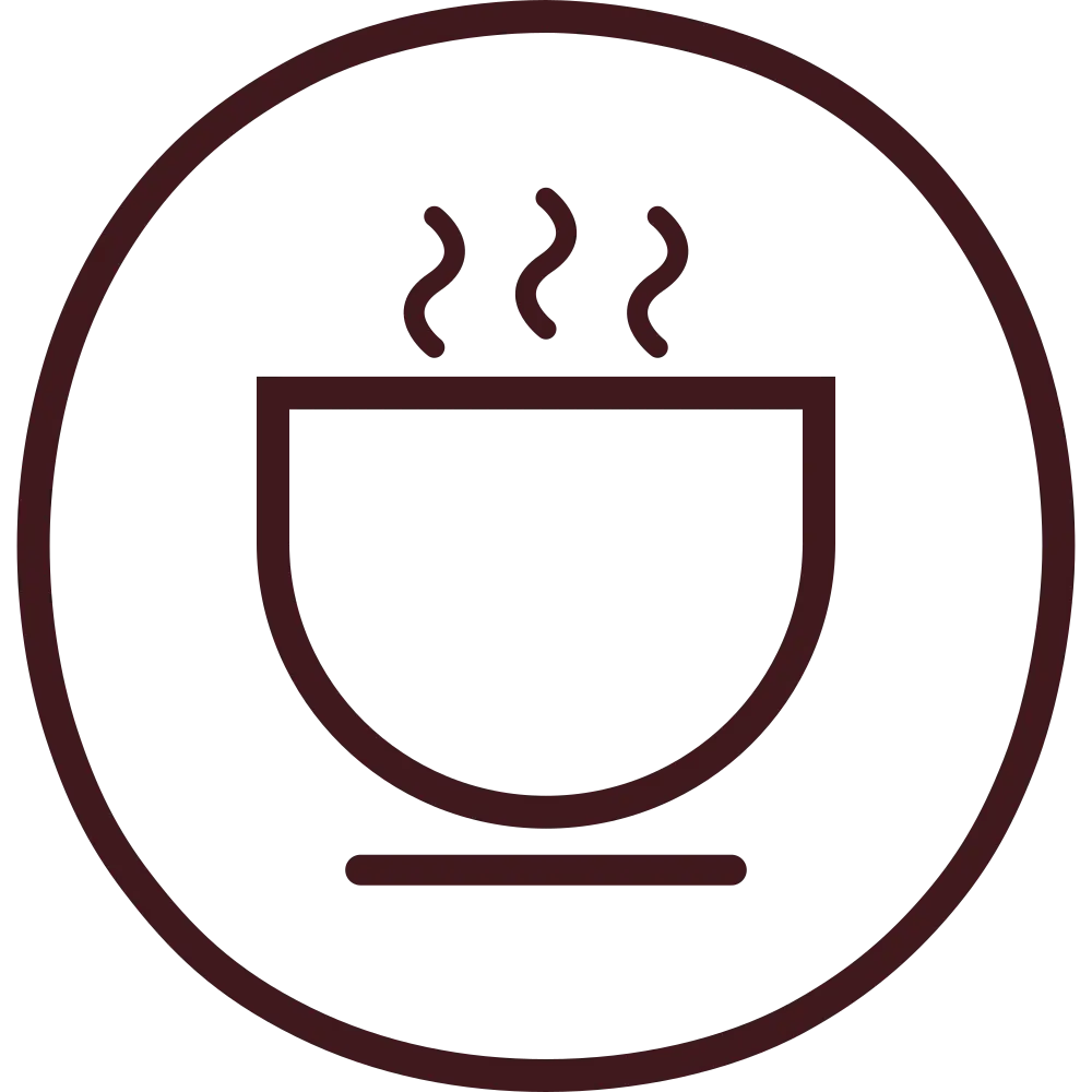 Icoon van een kopje dat een koffiehoek aanduidt